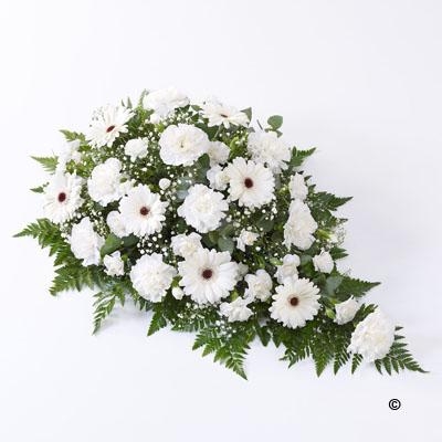 Carnation and Germini Teardrop Spray   White