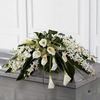 Callay Lily and Orchid Casket Spray