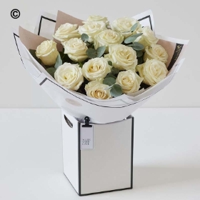 Beautifully Simple Rose Bouquet White